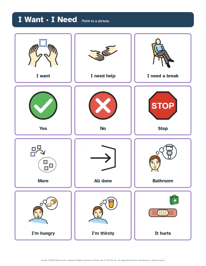 I want, I need board with twelve picture symbols.